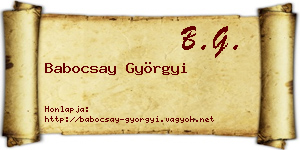 Babocsay Györgyi névjegykártya