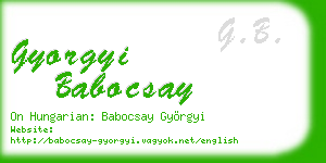 gyorgyi babocsay business card