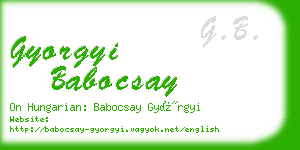 gyorgyi babocsay business card